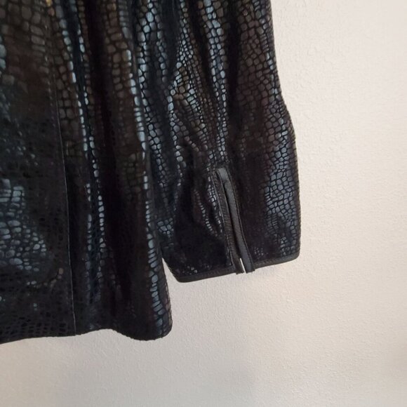 Bradley By Bradley Bayou Black Genuine Leather Jacket Embossed Texture Size 2XL - Picture 13 of 15